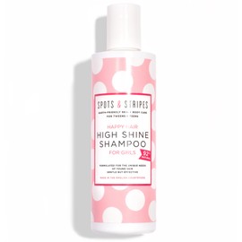 Spots & Stripes - Happy Hair High Shine Shampoo for Girls, 92% Natural Kids Shampoo, Leaves Hair Smooth, Sweet-Smelling and Shiny, Sulphate Free (250ml)