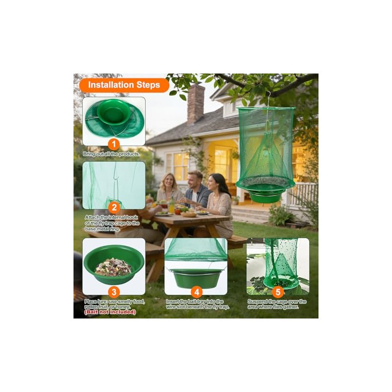 4 Pack Fly Trap Fly Traps Outdoor Hanging, Fly Catcher