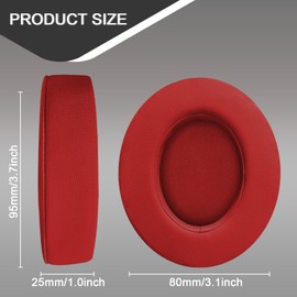 Replacement Ear Pads for Beats Studio 2 & Studio 3 Wired & Wireless Headphones, Ear Cushions, Ear Cups Cover Repair Parts (Red)