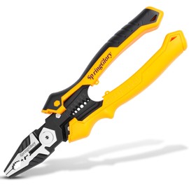 7-in-1 Linesman Pliers,9 inch Multipurpose Combination Pliers with Wire Stripper/Crimper/Cutter/Brake Cable Stripper Function, Heavy Duty Side-Cutting Pliers.