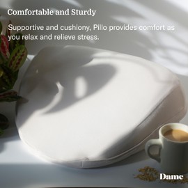 Dame Products Pillo Triangle Position Cushion - Body Support While Relaxing - Comfortable Position Helper and Bed Pillow - Removable Washable Cover with Waterproof Lining – Oat Color