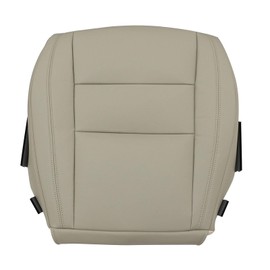 SecosAutoparts Front Driver Side Bottom Non-Perforated Leather Replacement Seat Cover Tan Compatible with Jeep Grand Cherokee 2011 2012 2013 2014 2015 2016