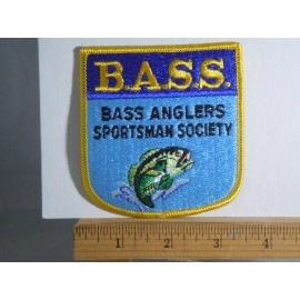Unbranded BASS ANGLERS SPORTSMAN SOCIETY VINTAGE EMBROIDERED  PATCH 3.5" tall