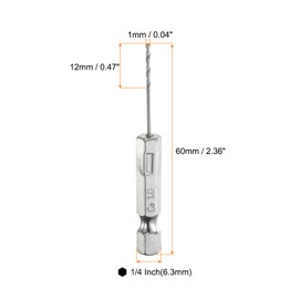 sourcing map 4pcs M35 High Speed Steel Cobalt Twist Drill Bit 1mm/0.04" Dia with Quick Change 1/4" Hex Shank Jobber Drill Bit for Metal, Steel, Copper, Aluminum, Zinc Alloy
