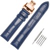 Moran Quick Release Leather Watch Bands Deployment Butterfly Buckle Calfskin
