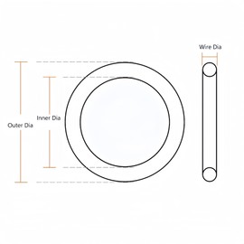 Boxonly 50 Pcs Nitrile Rubber Round O Rings 46mm OD 41mm ID 2.5mm Width Metric Washer O Ring Gasket Black
