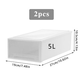 MytaYt Pack of 2 Plastic Stackable Desk Drawer Box Suitable for Living Room, Bedroom, Office