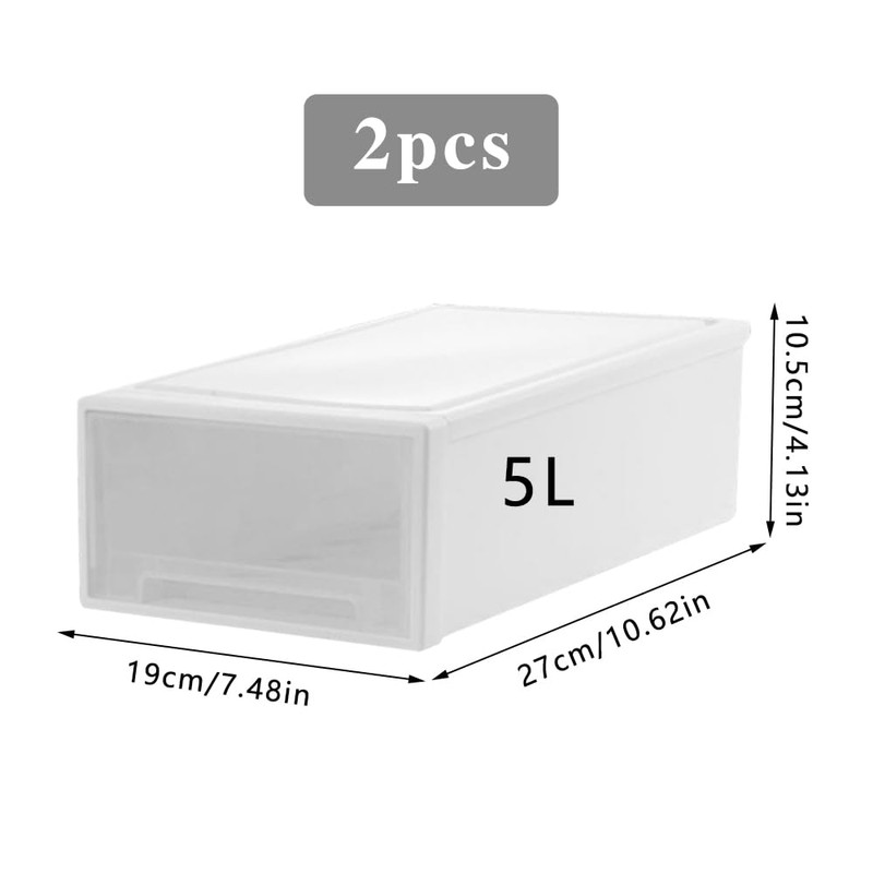 MytaYt Pack of 2 Plastic Stackable Desk Drawer Box Suitable