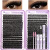Lash Clusters Kit 720Pcs 60D+80D Natural Cluster Eyelash Extensions Individual