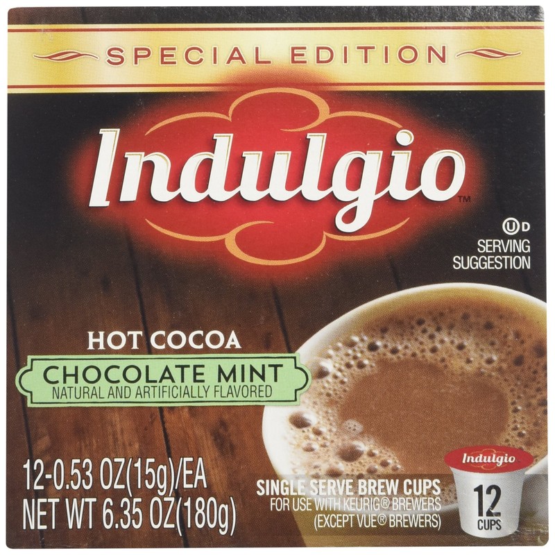 Indulgio Mint Chocolate Hot Cocoa 12-Count Single Serve Cup for