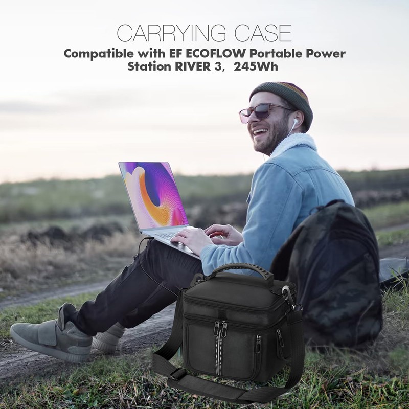 EUGOOCX Powerstation Carrying Case Compatible with ECOFLOW River 3, Travel