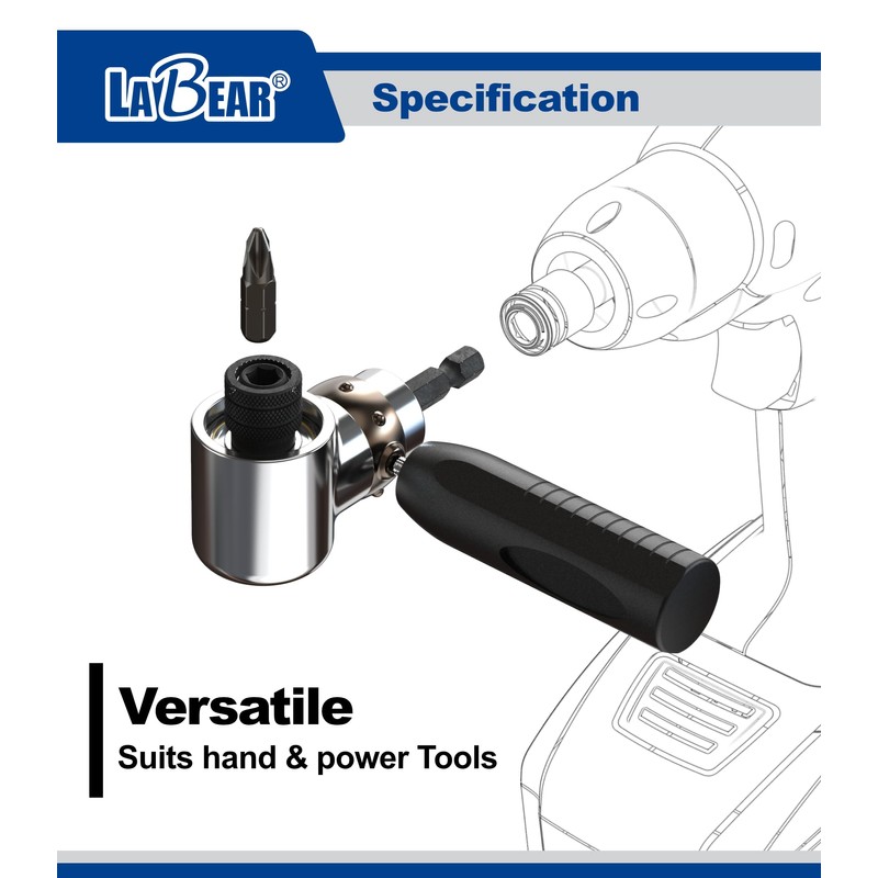 LABEAR - Right Angle Adapter, 2-in-1 Attachment, Easily Swap Out
