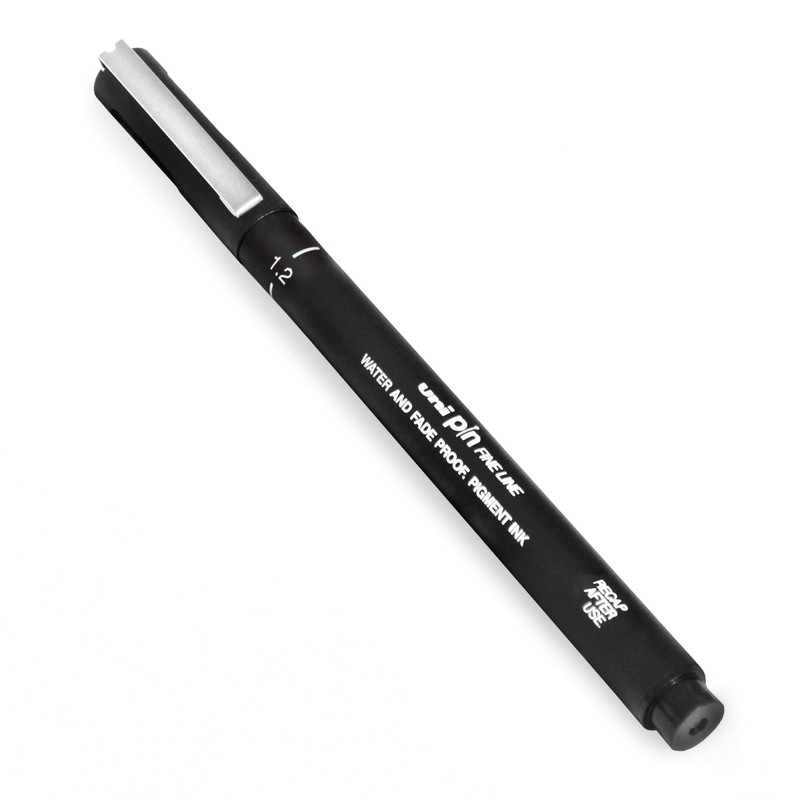 Uni Pin Fineliner Drawing Pen - Black Ink - 1.2mm