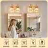 Modern Bathroom Vanity Light, 2-Light Gold Bathroom Lighting Fixtures Over