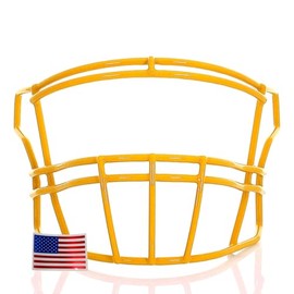 Green Gridiron - SF-2BD for Riddell SpeedFlex + Chrome US Flag Helmet Decal (Green Bay Gold)