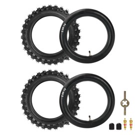 2.5-10" Off-Road Tire with 2.5/2.75-10 Inner Tube (2 Set) Dirt Bike Tyre compatible for Honda CRF50/XR50 for Yamaha PW50 for Suzuki DRZ70/JR50 Razor MX500 MX650 SX500 Mini Dirt Rocket Bike Anti-slip