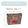BornSiiren Leopard Print Cherry Makeup Bag,Cosmetic Bag for Women, Large