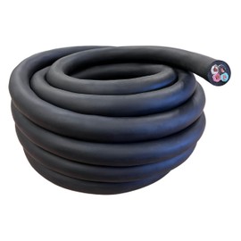 6 Gauge 4 Conductor 6/4 AWG Black SOOW Portable Power Cable Wire (20 Feet)