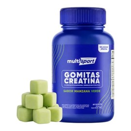 Multisport Gomitas de Creatina Monohidratada de Alta Pureza, 5g por porción | Sabor Manzana Verde - 60 Gomitas