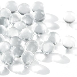 DomeStar 1LB Glass Marbles, Round 0.63 Inch Clear Glass Beads for Vase Fillers, Home Decor