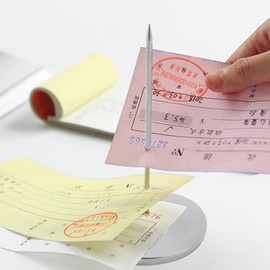 2Pcs Receipt Holder, Receipt Holder Spike Desk Receipt Holder Stainless Steel Receipt Holde Bill Fork Memo Holder Spike Restaurant Check Spindle