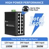 ATROODAC Industrial 12 Port Gigabit PoE Switch, DC 12-48V to