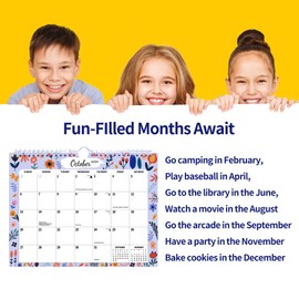 2025 Wall Calendar, Hanging Spiral Calendar Calendar Wall Paper from November 2024 to December 2025 Thick 11"X8.5", Spiral Bound, Blocks for Easy Planning, Fridge Desk Colorful Monthly Designs