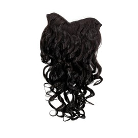 WIG ME UP - H9503-3 Clip-In Hairpiece with 7 Clips, 3/4 Wig Dark Brown 50 cm Curly Hair Extension Wig