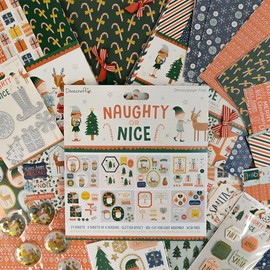 Dovecraft DCDPG025X21-Dovecraft Christmas Naughty or Nice FSC 8x8 Decoupage Pad, Multi, One