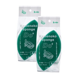 Kamenoko Tawashi Nishio Shoten Kamenoko Sponge Do, Tree Leaf Shape, Green, Set of 2