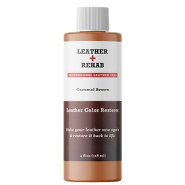 Leather Color Restorer - Caramel Brown - Repair & Restore Leather & Vinyl Furniture, Couch, Car Seat, Shoes, Jacket and Boots - 4 oz.
