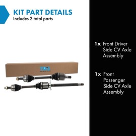 TRQ Front CV Axle Shaft Assembly Set Driver & Passenger Side Compatible with 2013-2016 Dodge Dart