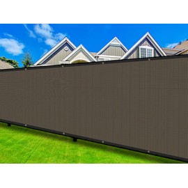 COARBOR 4' x 24' Fence Privacy Screen Heavy Duty Windscreen Fencing Mesh Shade Net Cover for Outdoor Wall Backyard Patio Deck and Porch, Brown