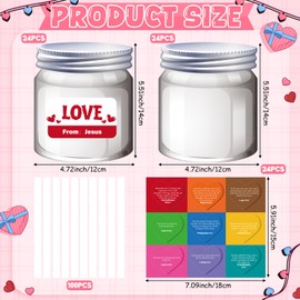 Eaasty 24 Sets Jesus Loves You Cards Religious Easter Craft Kits Christian Heart Love Jar Paper Craft Bible Gift for Classroom Sunday School Church Party Supplies