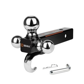 DEEAGLE 3 Ball Hitch with Hook, Tri Ball Hitch, 1-7/8", 2" and 2-5/16" Ball, Fit 2” Hitch Receiver, Heavy Duty Ball Hitch