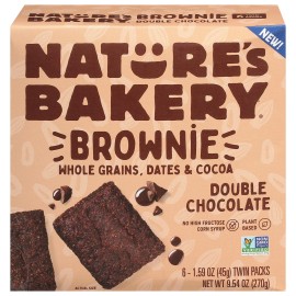 UD_Nature's Bakery Case of 6-Brownie Double Chocolate 6 Pack Fresh 9.54 Ounces Each Box Packed
