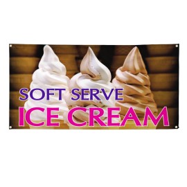 genetic/unbranded Vinyl Banner Multiple Sizes Soft Serve Ice Cream Advertising Printing C Retail - 60x144inches