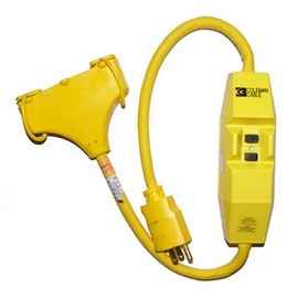 Coleman Cable 02841 In-Line Tri-Source 12/3 SJEOW 2-1/2-Foot 120-Volt Ground Fault Circuit Interrupter