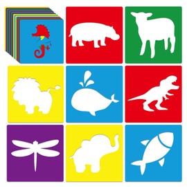 24 Piece Stencils for Kids Animal Stencils for Painting Sidewalk Chalk Stencil Outdoor Garden Themed Stencil Animal Style Collection-8in