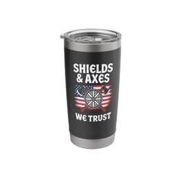 shields and axes we trust american viking norse mythology Stainless Steel Insulated Tumbler