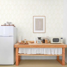 Sevalo Modern Peel and Stick Wallpaper Boho Contact Paper for Cabinet and Drawer Beige Geometric Wallpaper Self-Adhesive Removable Neutral Paper Shelf Liner Bedroom Bathroom Waterproof 17.3inW 393inL