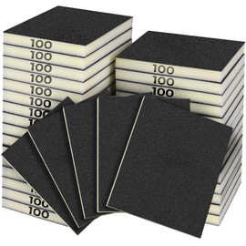 Sruhrak 18 PCS Sanding Sponge Set 100 Grits, Flexible Sanding Pads Wet Dry Reusable Sanding Block Sandpaper Block for Wood, Plastic, Drywall and Metal Polis