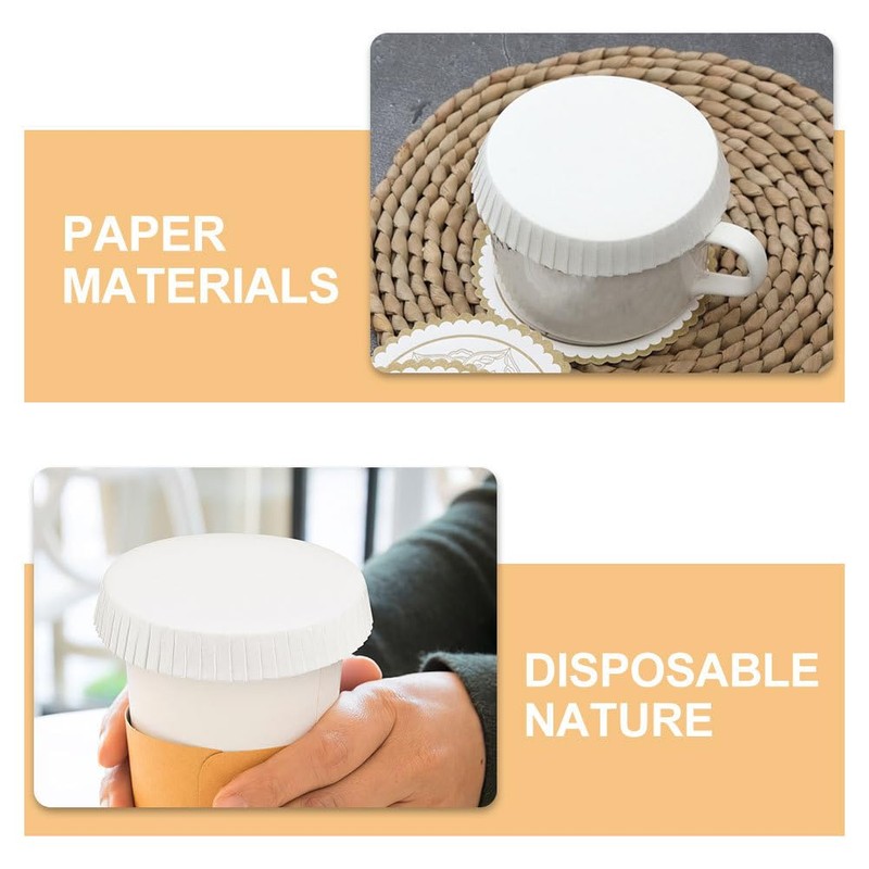 Ipetboom 100pcs Disposable Paper Cup Lids Cup Covers Hot Cup