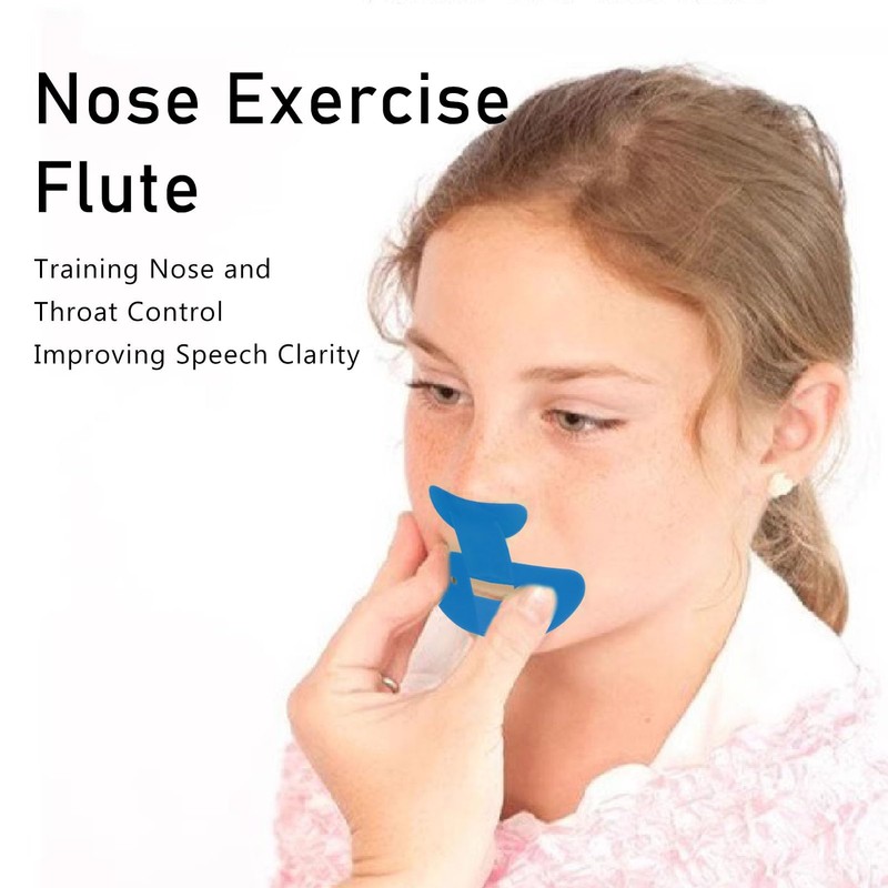 Kids Nose Flute, Plastic Flute Dark Blue Nose Training Whistle