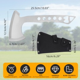 Stainless Steel Axe With Sheath 3pcs/Sethead weight: 1LB, Axe Head Material: Stainless Steel