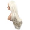 White Blonde Synthetic Lace Front Wigs for Women Long Wavy