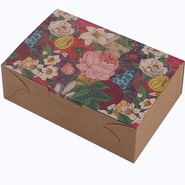 20 Pack Treat Gift Boxes, Pastry Cookie Biscuits Boxes, Decorative Homemade Baking Goods Bakery Muffins Chocolate Brownies Gift Boxes with Stickers (8.3 x 5.5 x 2 Inch)