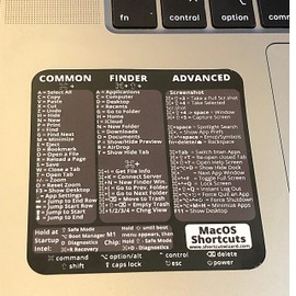 MacBook Air Accessories Keyboard Shortcut Stickers Mac OS Decal Sticker Cheat Sheet - Intel M1 Big Sur Keyboard Shortcuts for Training Reference - Temporary Adhesive Mac Accessory - Vinyl - 3"x3"