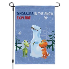 Dinosaur Train in the Snow Explore Buddy Tiny Garden Yard Flag