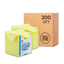 Microfiber Wholesale 16" x 16" All Purpose Towels - (Yellow, 200 Pack)